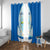 Nicaragua National Emblem Window Curtain with White Flor de Sacuanjoche and Blue Gradient Design - Wonder Print Shop