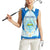 Nicaragua National Emblem Women Sleeveless Polo Shirt with White Flor de Sacuanjoche and Blue Gradient Design - Wonder Print Shop