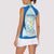 Nicaragua National Emblem Women Sleeveless Polo Shirt with White Flor de Sacuanjoche and Blue Gradient Design - Wonder Print Shop