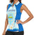 Nicaragua National Emblem Women Sleeveless Polo Shirt with White Flor de Sacuanjoche and Blue Gradient Design - Wonder Print Shop