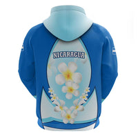 Nicaragua National Emblem Zip Hoodie with White Flor de Sacuanjoche and Blue Gradient Design - Wonder Print Shop