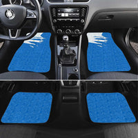 Nicaragua Flag Ripped Effect Car Mats with National Emblem and Floral Pattern Design - Wonder Print Shop