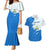 Nicaragua Flag Ripped Effect Couples Matching Mermaid Dress and Hawaiian Shirt with National Emblem and Floral Pattern Design - Wonder Print Shop