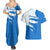Nicaragua Flag Ripped Effect Couples Matching Summer Maxi Dress and Hawaiian Shirt with National Emblem and Floral Pattern Design - Wonder Print Shop