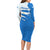 Nicaragua Flag Ripped Effect Family Matching Long Sleeve Bodycon Dress and Hawaiian Shirt with National Emblem and Floral Pattern Design - Wonder Print Shop