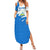 Nicaragua Flag Ripped Effect Family Matching Summer Maxi Dress and Hawaiian Shirt with National Emblem and Floral Pattern Design - Wonder Print Shop