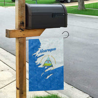 Nicaragua Flag Ripped Effect Garden Flag with National Emblem and Floral Pattern Design - Wonder Print Shop