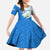Nicaragua Flag Ripped Effect Kid Short Sleeve Dress with National Emblem and Floral Pattern Design - Wonder Print Shop