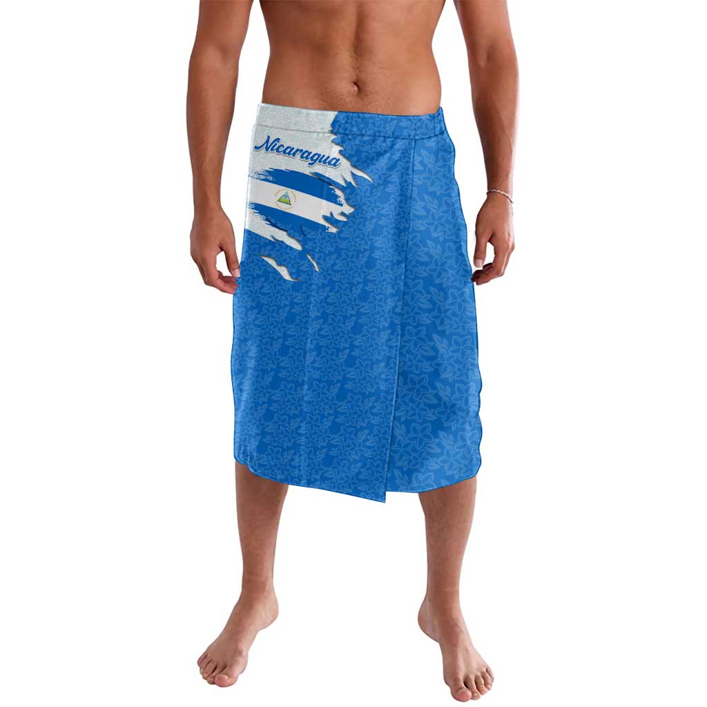 Nicaragua Flag Ripped Effect Lavalava with National Emblem and Floral Pattern Design - Wonder Print Shop