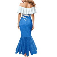 Nicaragua Flag Ripped Effect Mermaid Dress with National Emblem and Floral Pattern Design - Wonder Print Shop