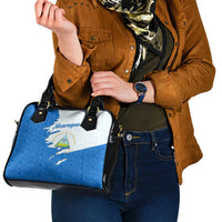 Nicaragua Flag Ripped Effect Shoulder Handbag with National Emblem and Floral Pattern Design - Wonder Print Shop