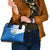Nicaragua Flag Ripped Effect Shoulder Handbag with National Emblem and Floral Pattern Design - Wonder Print Shop