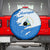 Nicaragua Flag Ripped Effect Spare Tire Cover with National Emblem and Floral Pattern Design - Wonder Print Shop