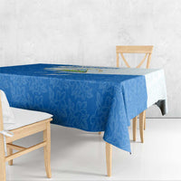 Nicaragua Flag Ripped Effect Tablecloth with National Emblem and Floral Pattern Design - Wonder Print Shop