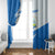 Nicaragua Flag Ripped Effect Window Curtain with National Emblem and Floral Pattern Design - Wonder Print Shop