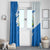 Nicaragua Flag Ripped Effect Window Curtain with National Emblem and Floral Pattern Design - Wonder Print Shop
