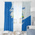 Nicaragua Flag Ripped Effect Window Curtain with National Emblem and Floral Pattern Design - Wonder Print Shop