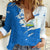Nicaragua Flag Ripped Effect Women Casual Shirt with National Emblem and Floral Pattern Design - Wonder Print Shop