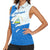 Nicaragua Flag Ripped Effect Women Sleeveless Polo Shirt with National Emblem and Floral Pattern Design - Wonder Print Shop