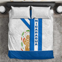 Nicaragua Cultural Art Bedding Set with Blue White Stripes and Indigenous Motif Design - Wonder Print Shop
