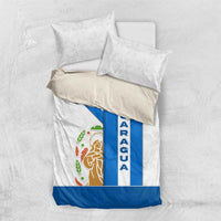 Nicaragua Cultural Art Bedding Set with Blue White Stripes and Indigenous Motif Design - Wonder Print Shop