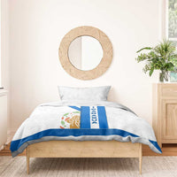 Nicaragua Cultural Art Bedding Set with Blue White Stripes and Indigenous Motif Design - Wonder Print Shop