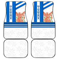 Nicaragua Cultural Art Car Mats with Blue White Stripes and Indigenous Motif Design - Wonder Print Shop