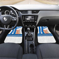 Nicaragua Cultural Art Car Mats with Blue White Stripes and Indigenous Motif Design - Wonder Print Shop