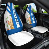 Nicaragua Cultural Art Car Seat Cover with Blue White Stripes and Indigenous Motif Design - Wonder Print Shop