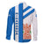 Nicaragua Cultural Art Family Matching Puletasi and Hawaiian Shirt with Blue White Stripes and Indigenous Motif Design - Wonder Print Shop