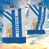 Nicaragua Cultural Art Garden Flag with Blue White Stripes and Indigenous Motif Design - Wonder Print Shop