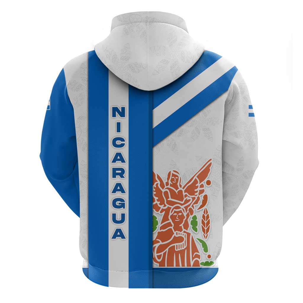 Nicaragua Cultural Art Hoodie with Blue White Stripes and Indigenous Motif Design - Wonder Print Shop