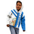 Nicaragua Cultural Art Kid Hoodie with Blue White Stripes and Indigenous Motif Design - Wonder Print Shop