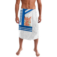 Nicaragua Cultural Art Lavalava with Blue White Stripes and Indigenous Motif Design - Wonder Print Shop