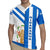 Nicaragua Cultural Art Rugby Jersey with Blue White Stripes and Indigenous Motif Design - Wonder Print Shop