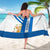 Nicaragua Cultural Art Sarong with Blue White Stripes and Indigenous Motif Design - Wonder Print Shop