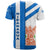 Nicaragua Cultural Art T Shirt with Blue White Stripes and Indigenous Motif Design - Wonder Print Shop