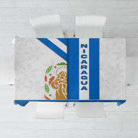 Nicaragua Cultural Art Tablecloth with Blue White Stripes and Indigenous Motif Design - Wonder Print Shop