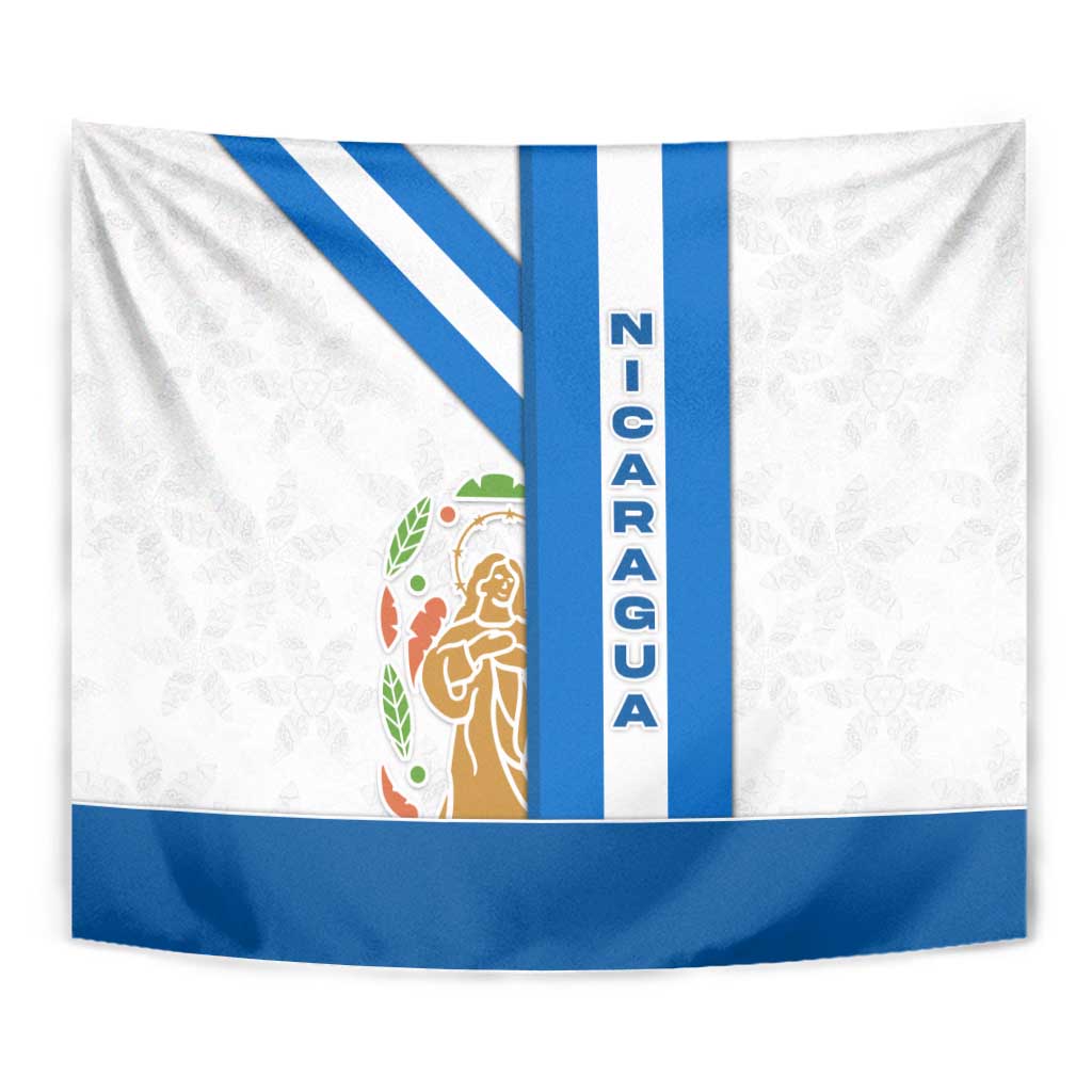 Nicaragua Cultural Art Tapestry with Blue White Stripes and Indigenous Motif Design - Wonder Print Shop
