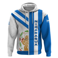 Nicaragua Cultural Art Zip Hoodie with Blue White Stripes and Indigenous Motif Design - Wonder Print Shop