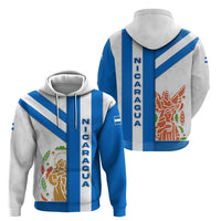 Nicaragua Cultural Art Zip Hoodie with Blue White Stripes and Indigenous Motif Design - Wonder Print Shop