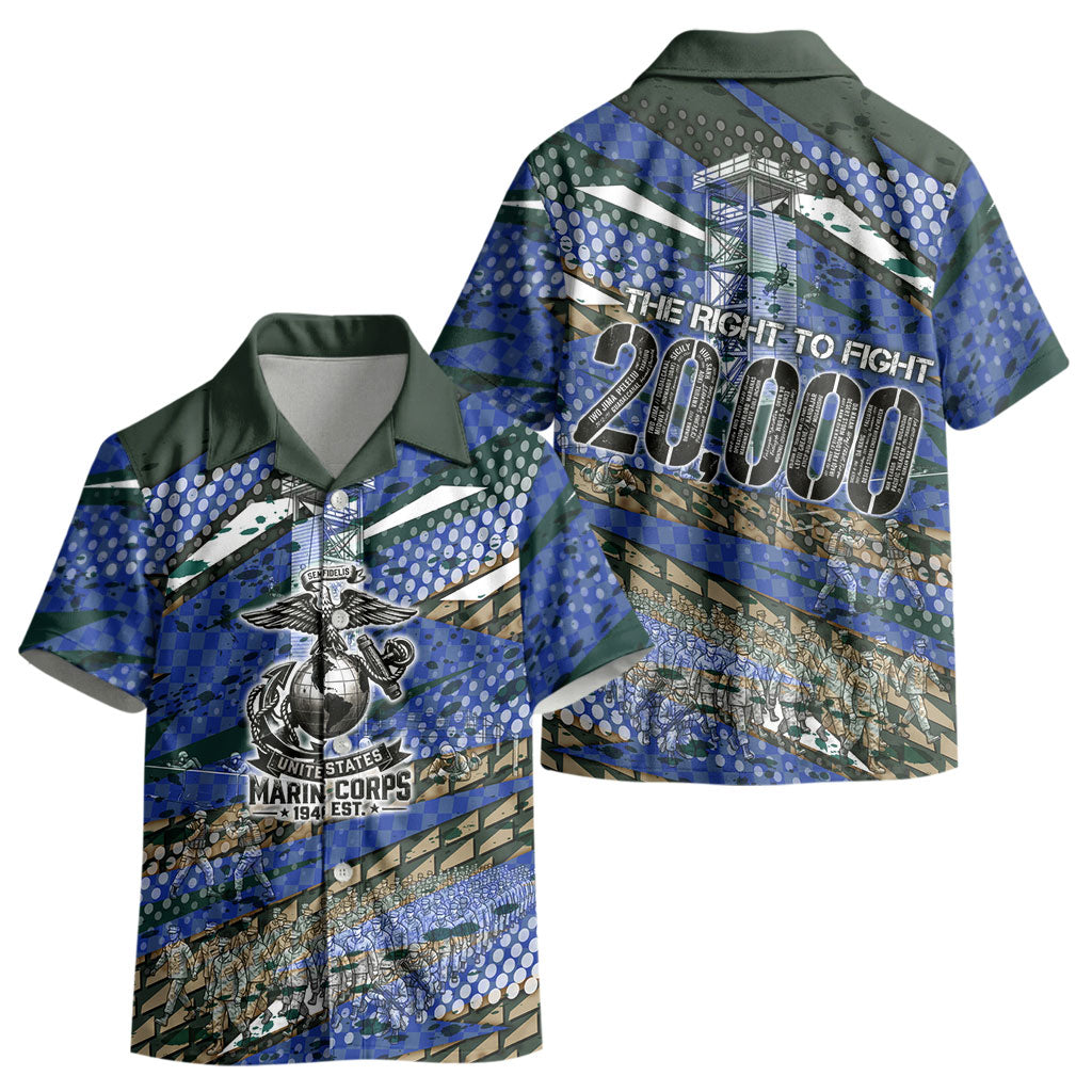 Montford Point Marines 1940s Est Kid Hawaiian Shirt The Right To Fight 20000 Military Camouflage Art