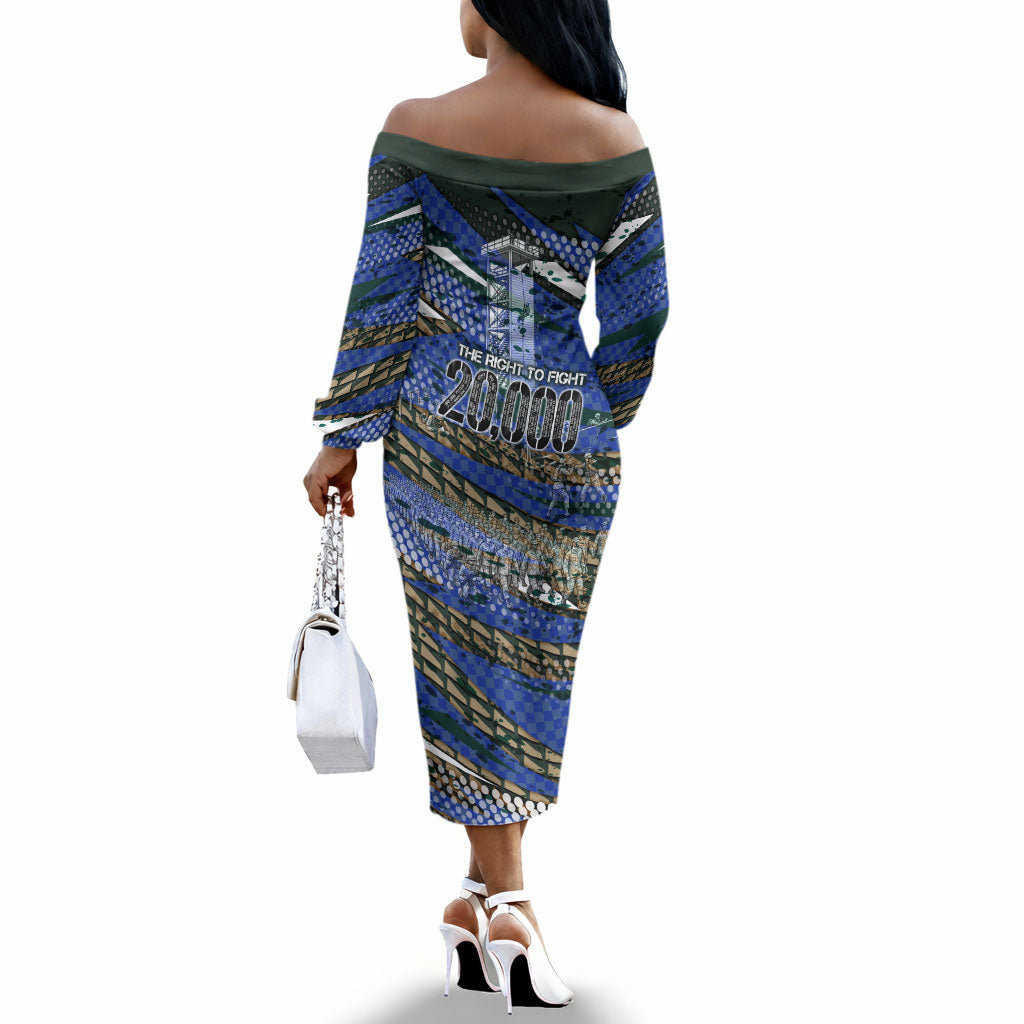 Montford Point Marines 1940s Est Off The Shoulder Long Sleeve Dress The Right To Fight 20000 Military Camouflage Art