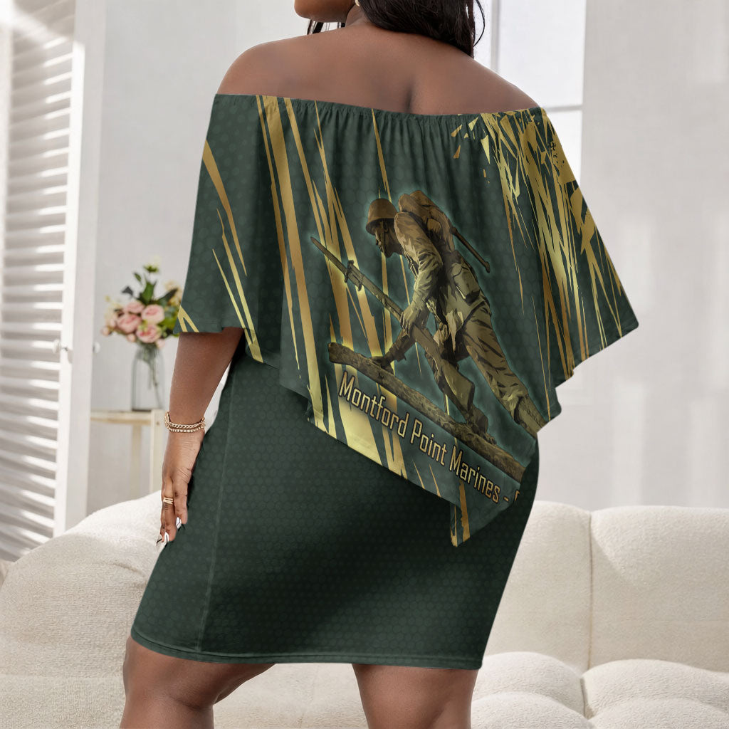 Montford Point Marines Overcoming Off Shoulder Short Dress Military History Camouflage Art
