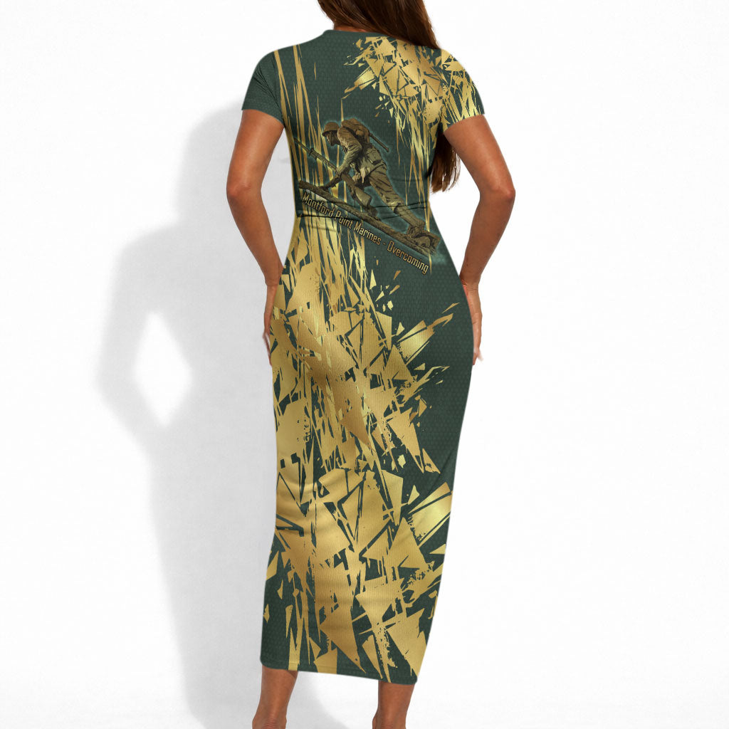 Montford Point Marines Overcoming Short Sleeve Bodycon Dress Military History Camouflage Art