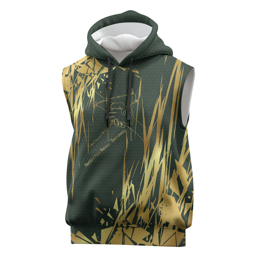 Montford Point Marines Overcoming Sleeveless Hoodie Military History Camouflage Art