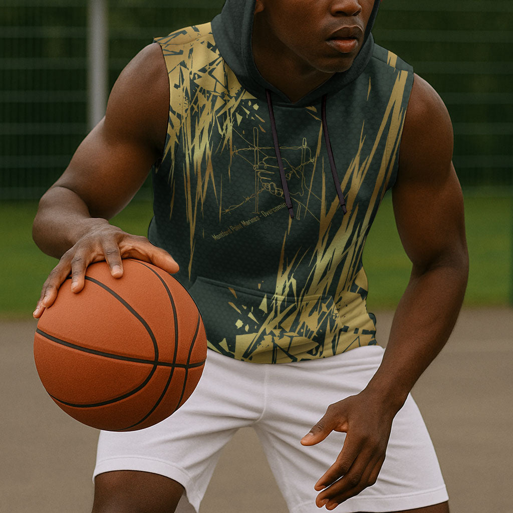 Montford Point Marines Overcoming Sleeveless Hoodie Military History Camouflage Art