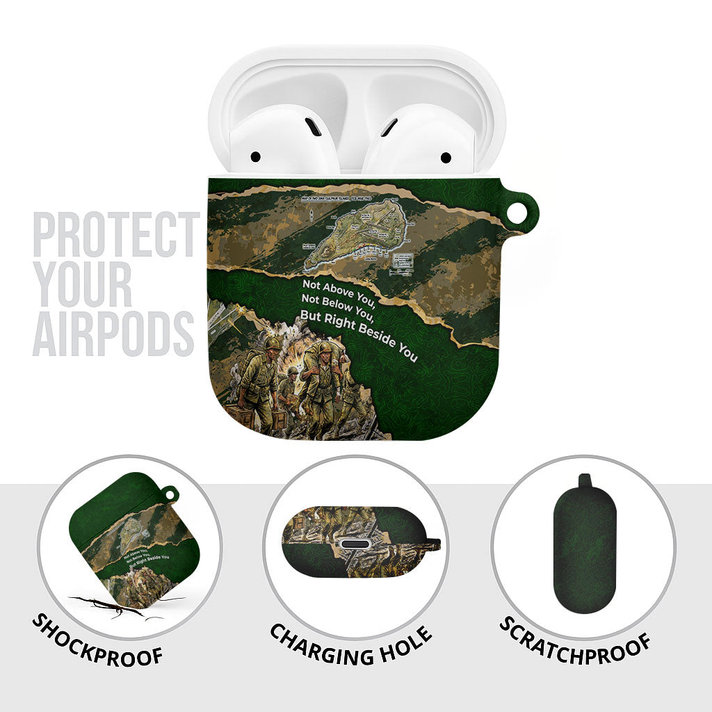 Montford Point Marines Not Above You AirPods Case Iwo Jima Military Map Camouflage Vintage Art