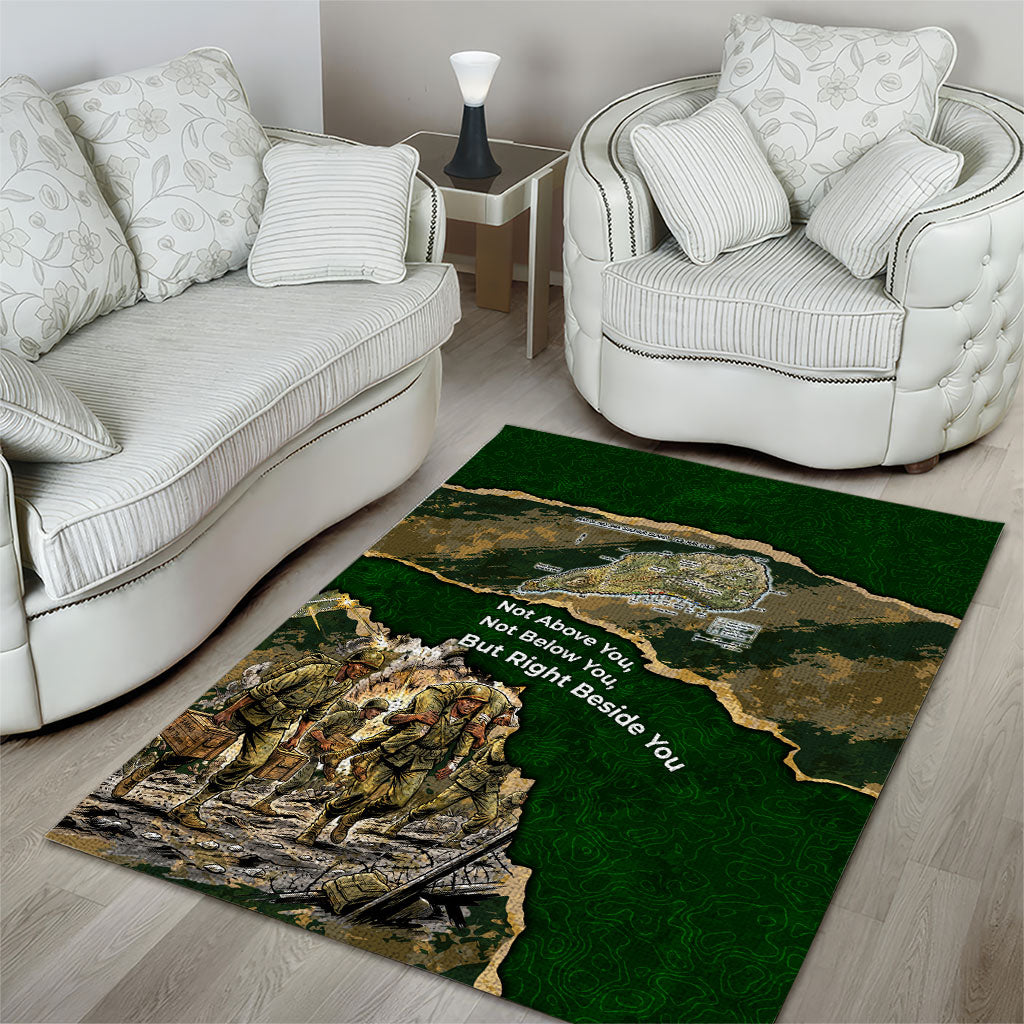 Montford Point Marines Not Above You Area Rug Iwo Jima Military Map Camouflage Vintage Art