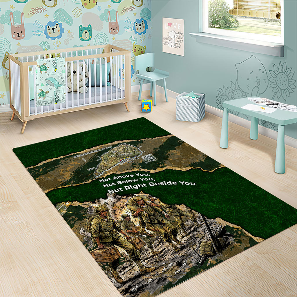 Montford Point Marines Not Above You Area Rug Iwo Jima Military Map Camouflage Vintage Art